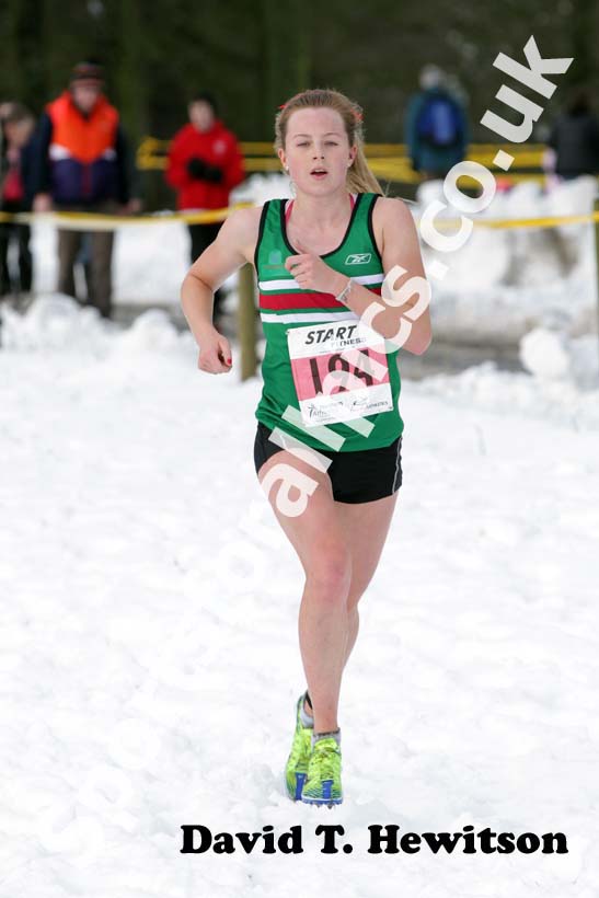 Georgia Taylor-Brown (Sale) on her way to winning the junior womens Northern Cross Country Championships.